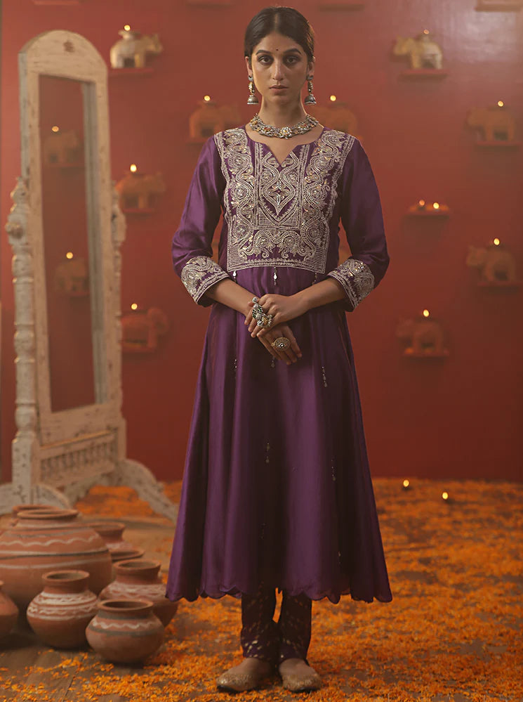 Purple Shringar Anarkali Suit Set