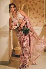 Lavender Lilac Embroidered Saree