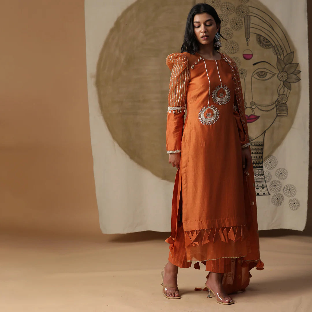 Burnt Orange Bali Suit