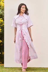Corset Stripe Midi Dress