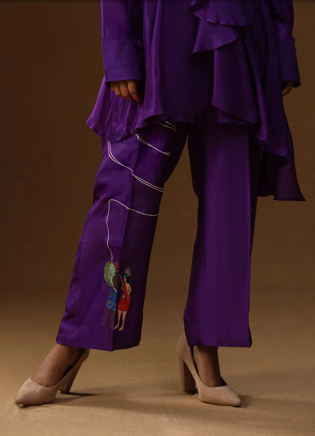 Purple Handpainted Coord Set