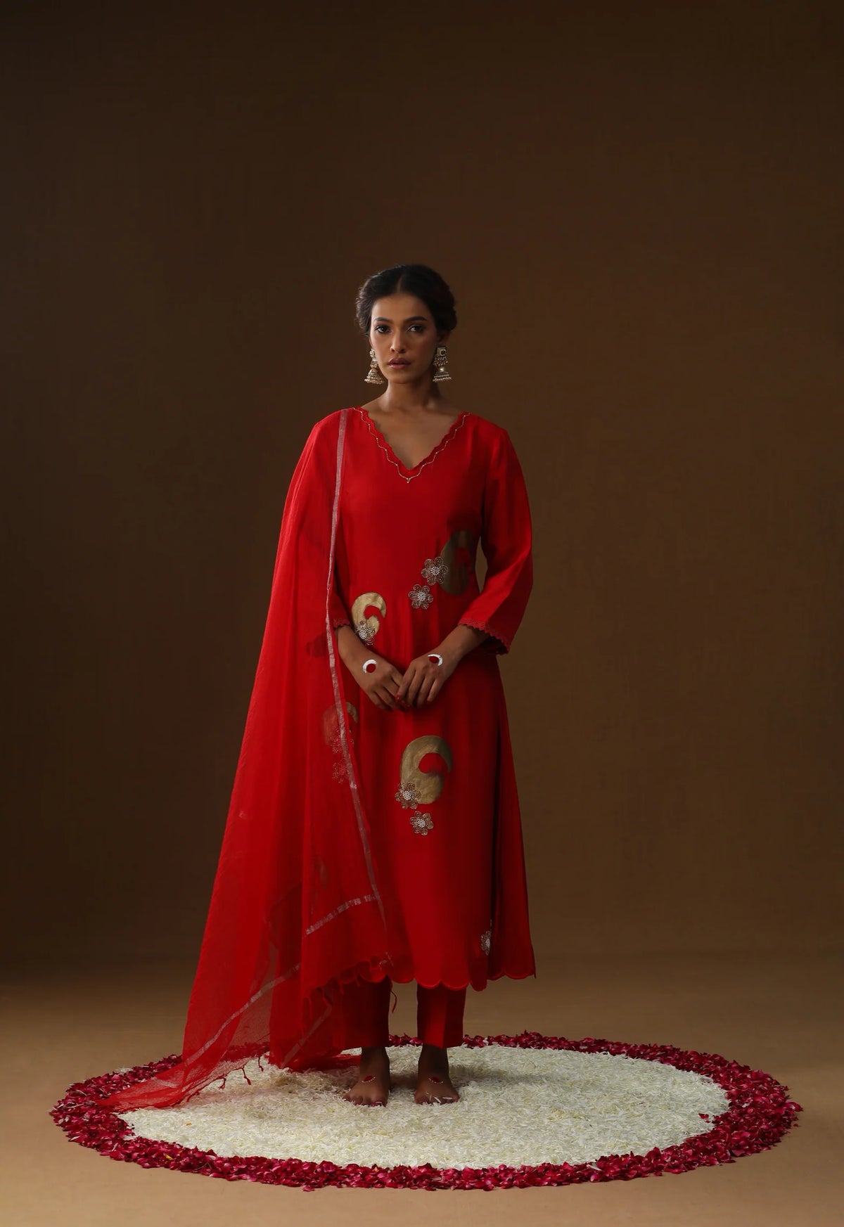 Rooh Gulabi Handpainted Suit Set