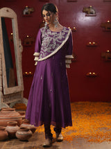 Purple Shringaar A Line Suit Set