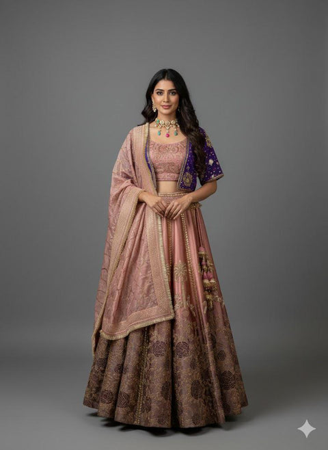 Dusty Rose & Brown Lehenga