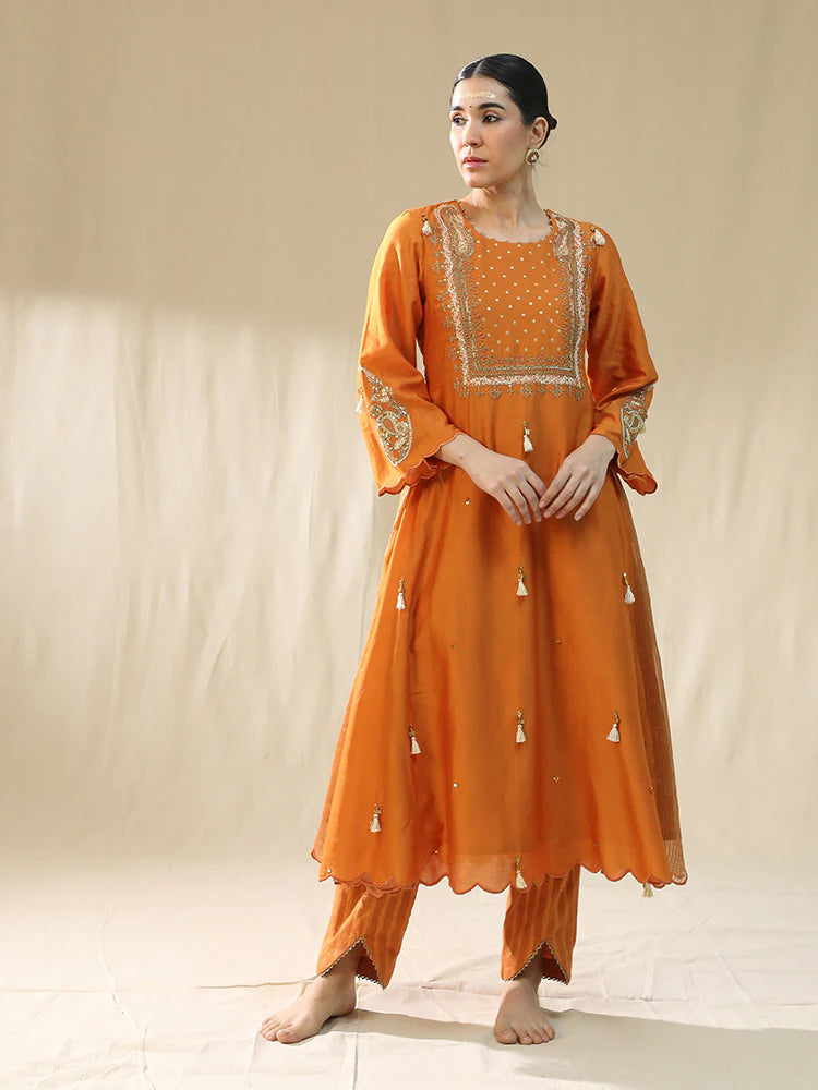 Orange A Line Suit Set