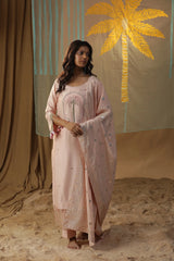 Baby Pink Centre Palm Tree Suit Set