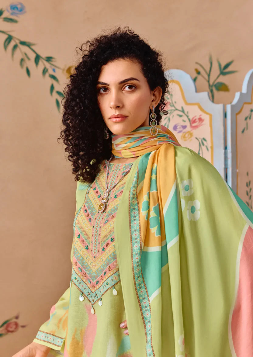 Pure Hamp Linen Suit With Heavy Khatli Hand Work