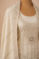 Pure Shimmer Silk Suit With Gold Zari And Sequin Handwork
