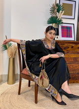 Raas Mashru Kalamkari Kaftan And Pants