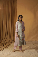 Baby Pink Chanderi Silk Suit set