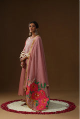 Old Rose Shringaar Ras Handpainted Suit Set
