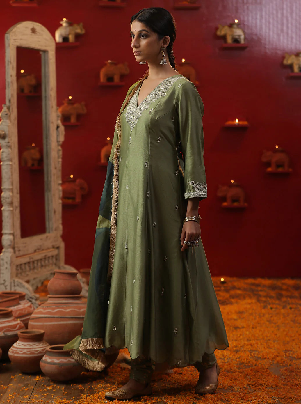 Pista Green Custom Letter Handpainted Suit Set
