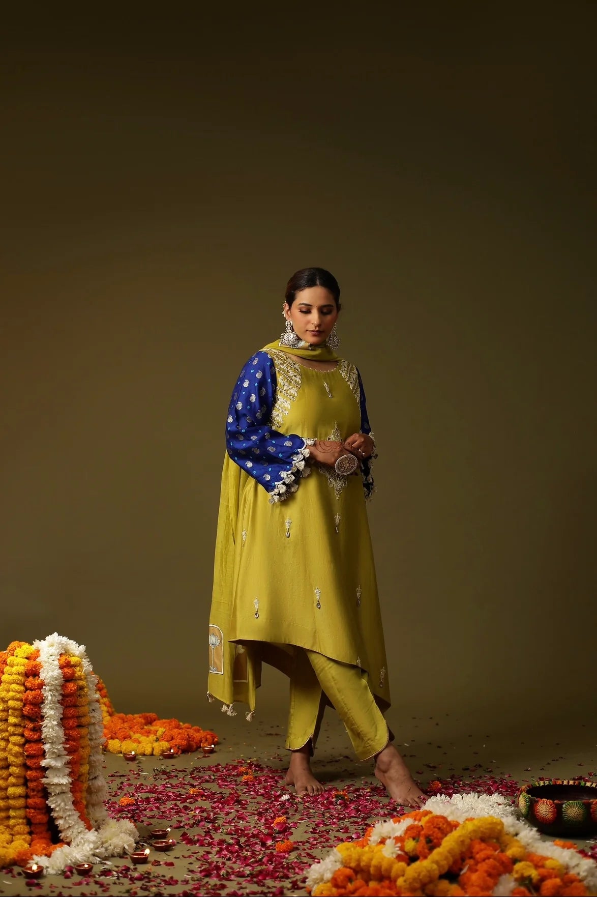 Mustard Yellow Sakhi Suit Set