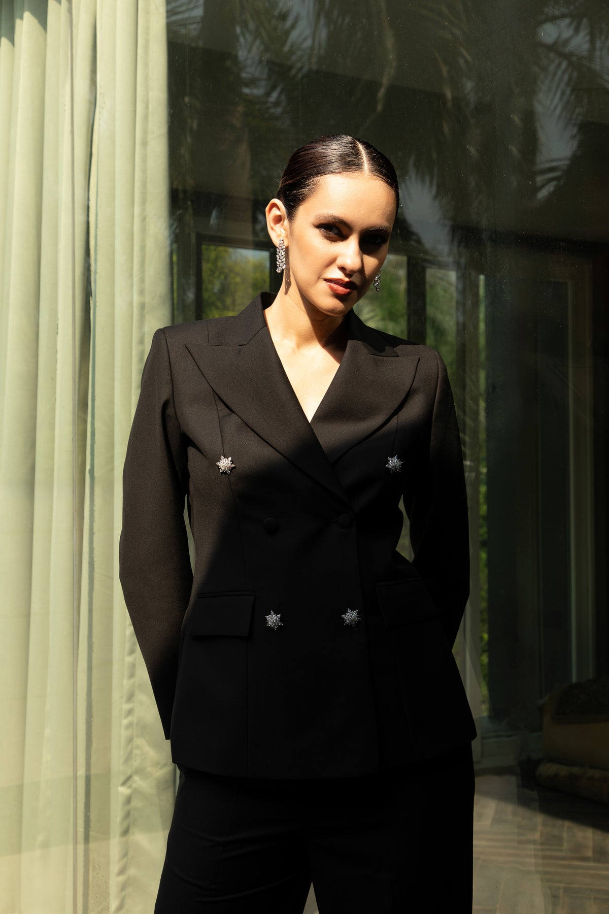 Double Breasted Suit Ensemble in Midnight