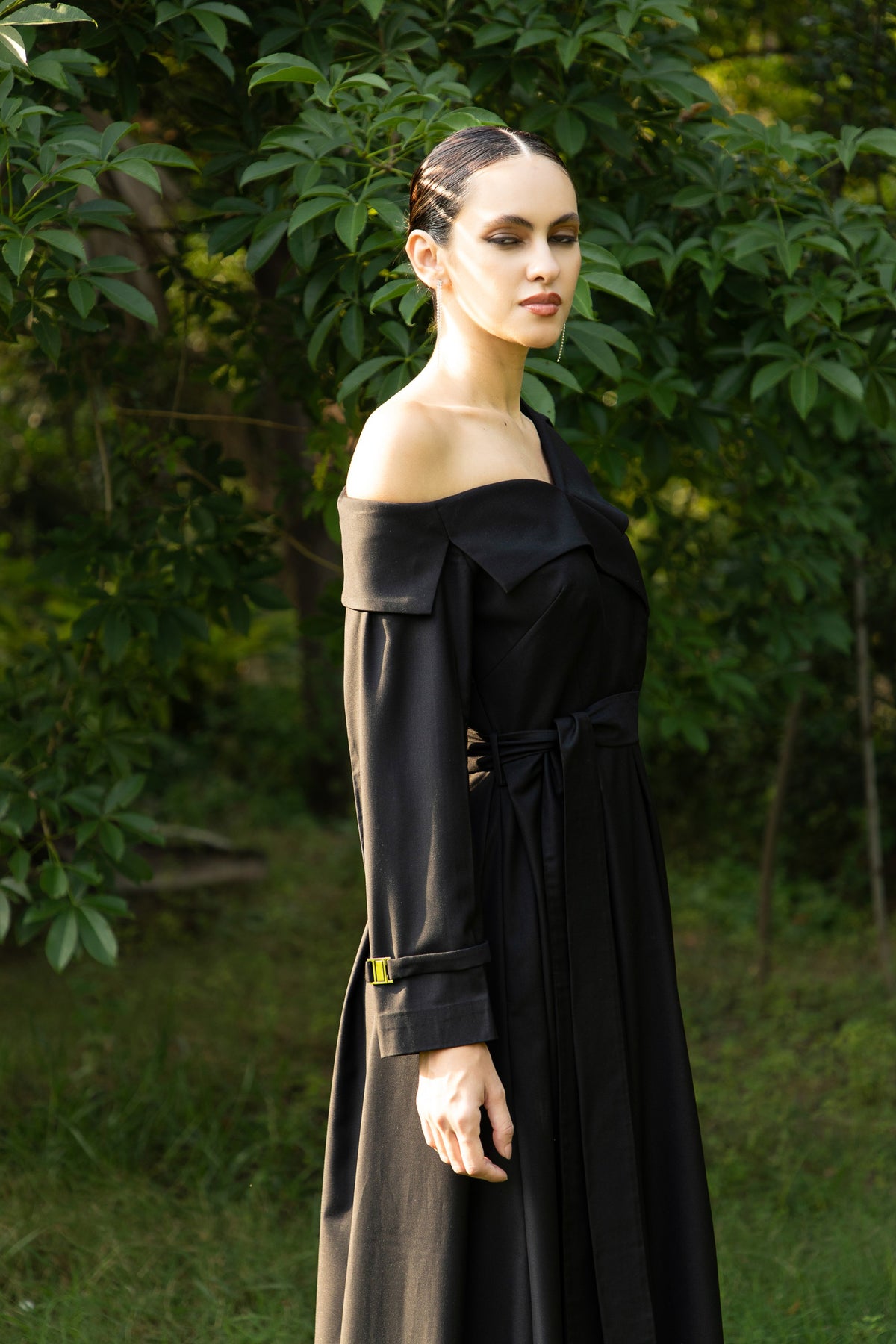 Trench Dress in Midnight Noir