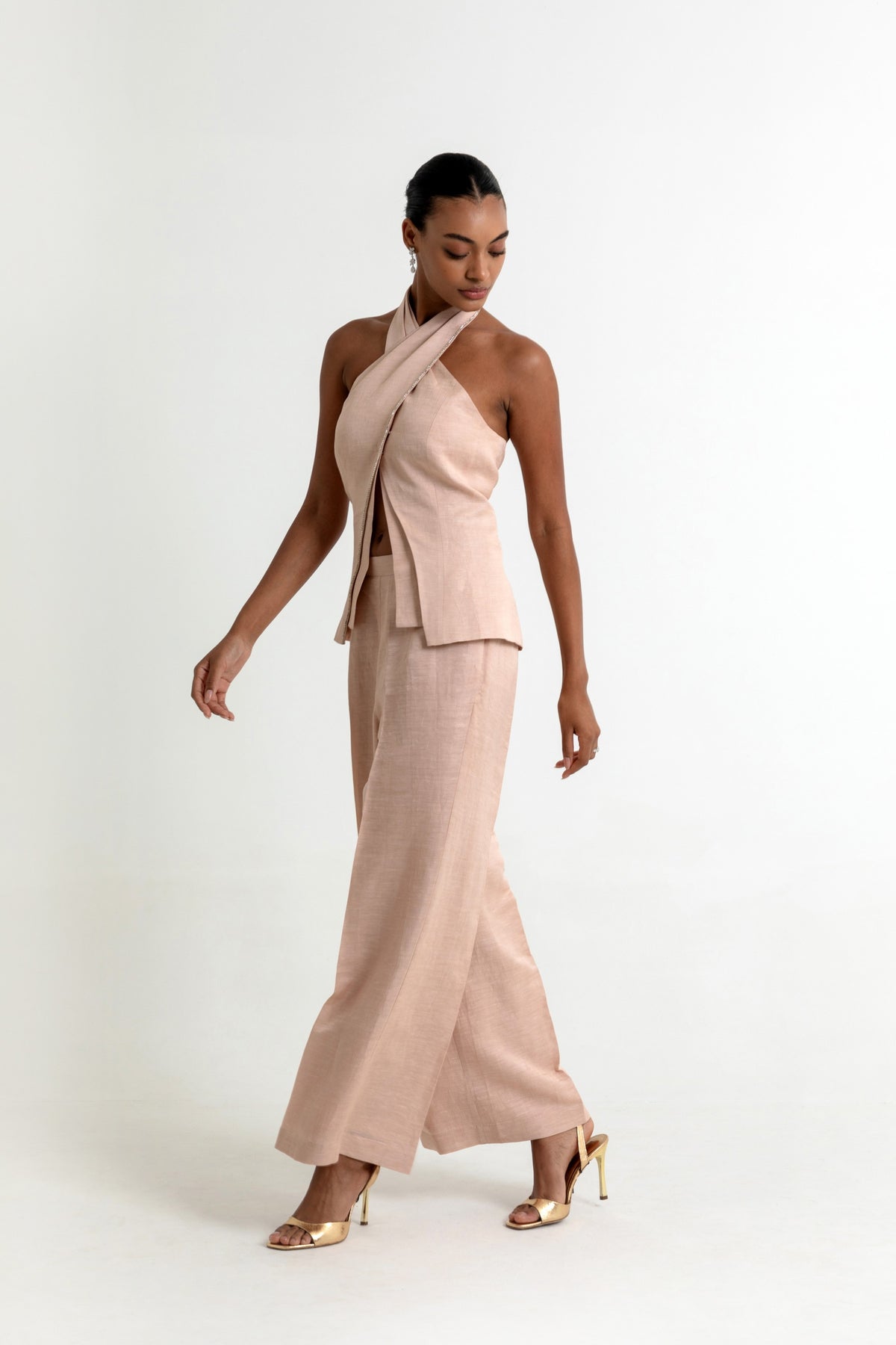 Skye Co-ord Set in Peach Dust