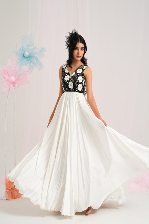 Chic Floral Elegance Gown