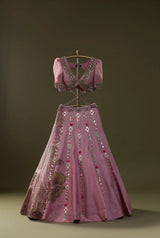 Rosy Pink Handpainted Lehenga Set