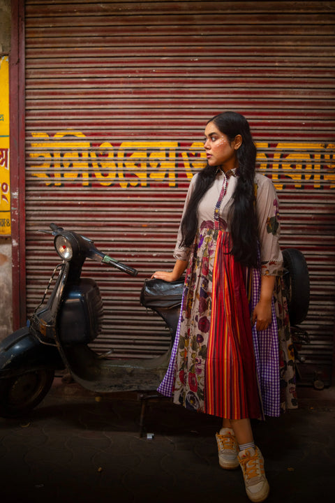 Multicolor Cotton Printed Dress