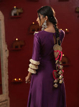 Purple Shringaar A Line Suit Set