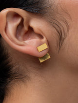Golden Biscuit Drop Earrings