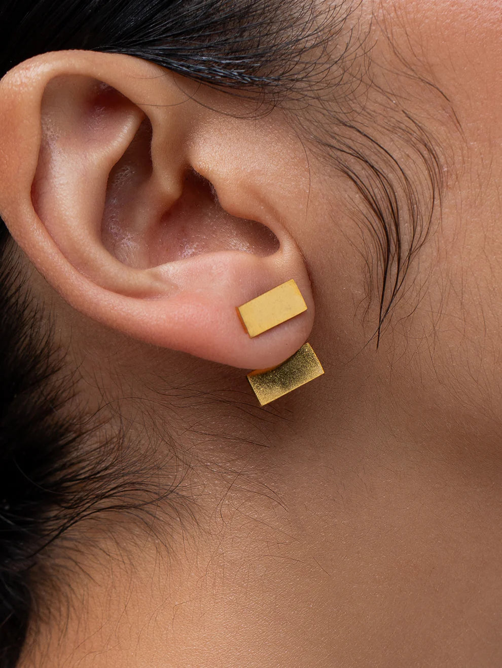 Golden Biscuit Drop Earrings