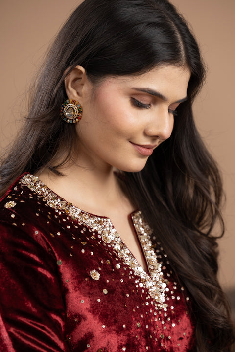 Velvet Kurta Set