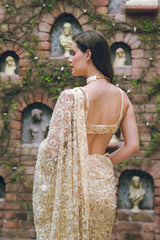 Butter Yellow Embroidered Saree