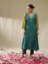 Emerald Green A line Suit Set