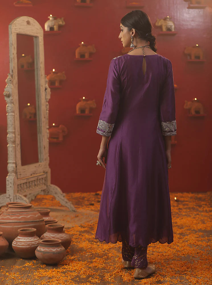 Purple Shringar Anarkali Suit Set