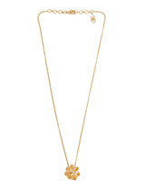 Pearly Golden Flower Pendant Necklace