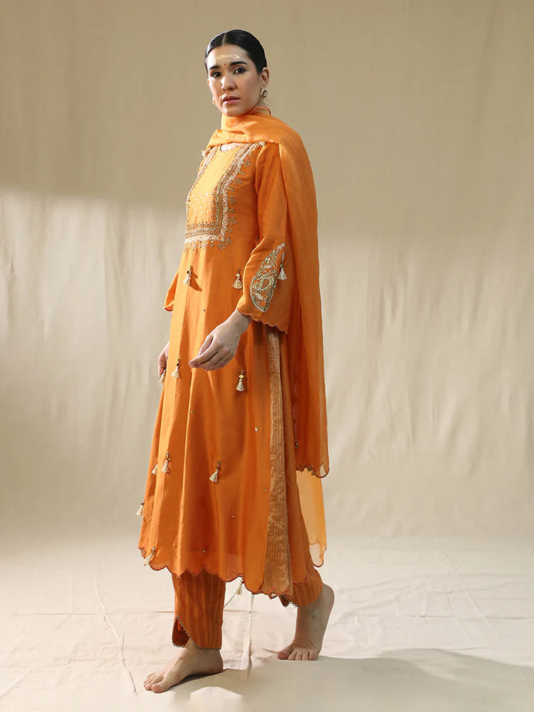 Orange A Line Suit Set