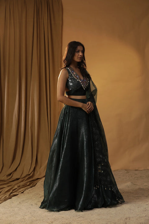 Green Organza Legenga Set