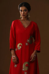 Rooh Gulabi Handpainted Suit Set