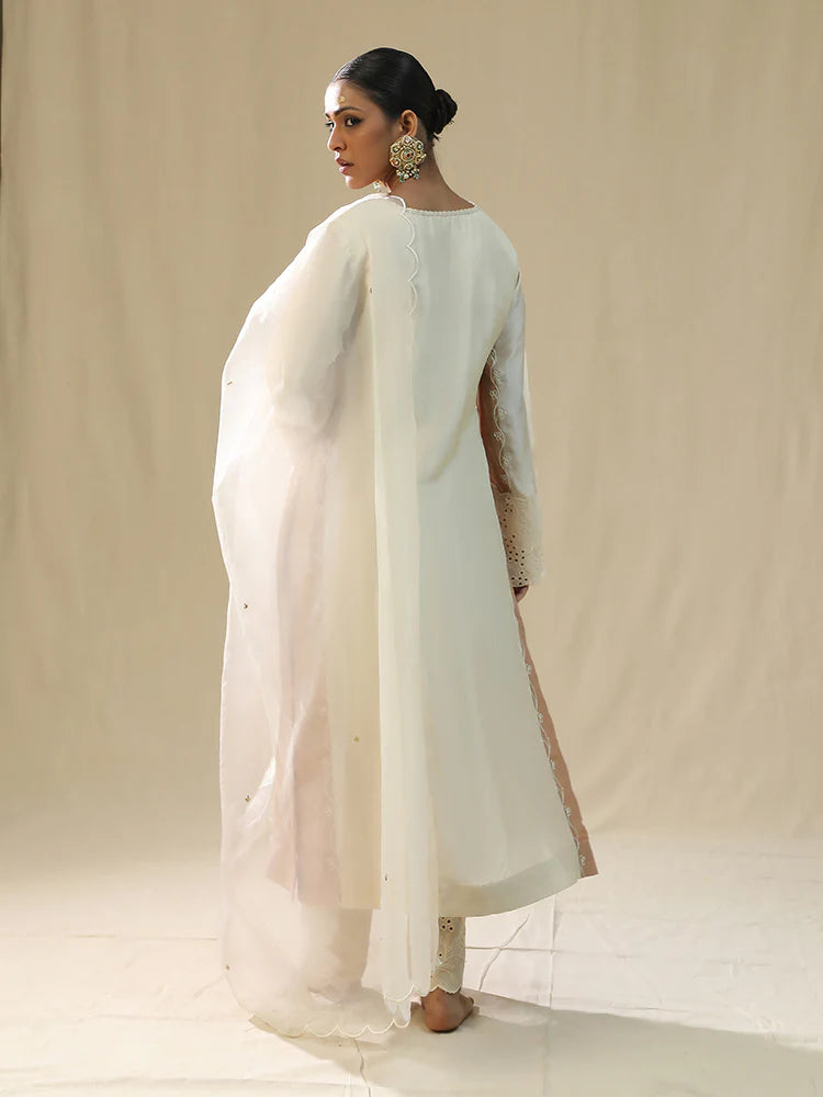 Ivory Handpainted Kurta Suit Set