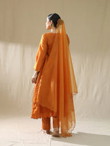 Orange Heart A Line Suit Set