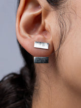 Silver Biscuit Drop Earrings