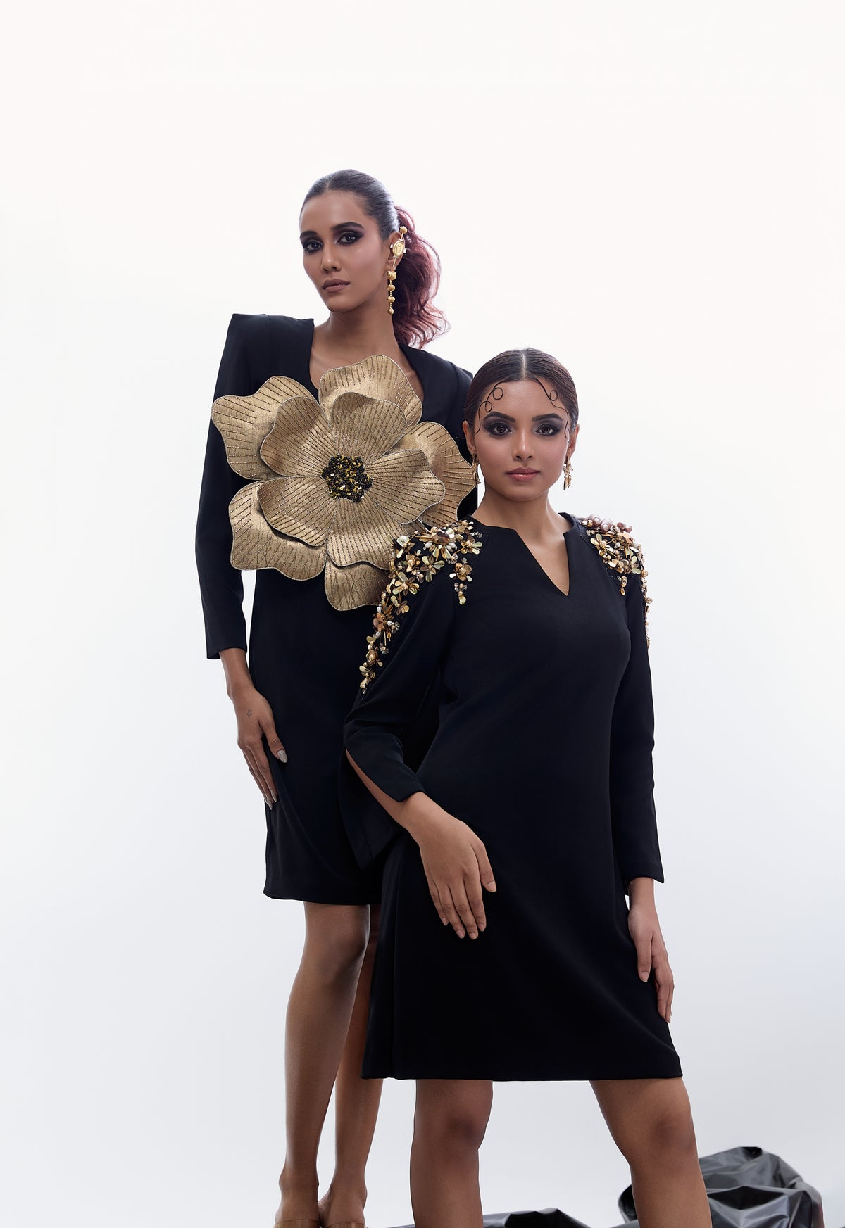 Golden Flower Sheath Dress