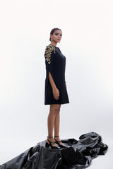 V-Neck Gold Statement Dress