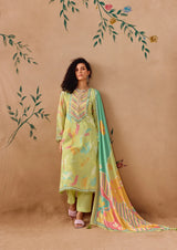 Pure Hamp Linen Suit With Heavy Khatli Hand Work