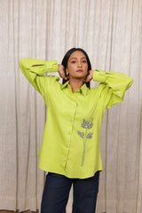 Lime Green Linen Shirt