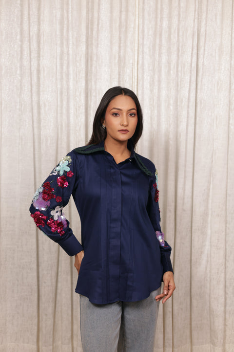 Dark Blue Cotton Shirt