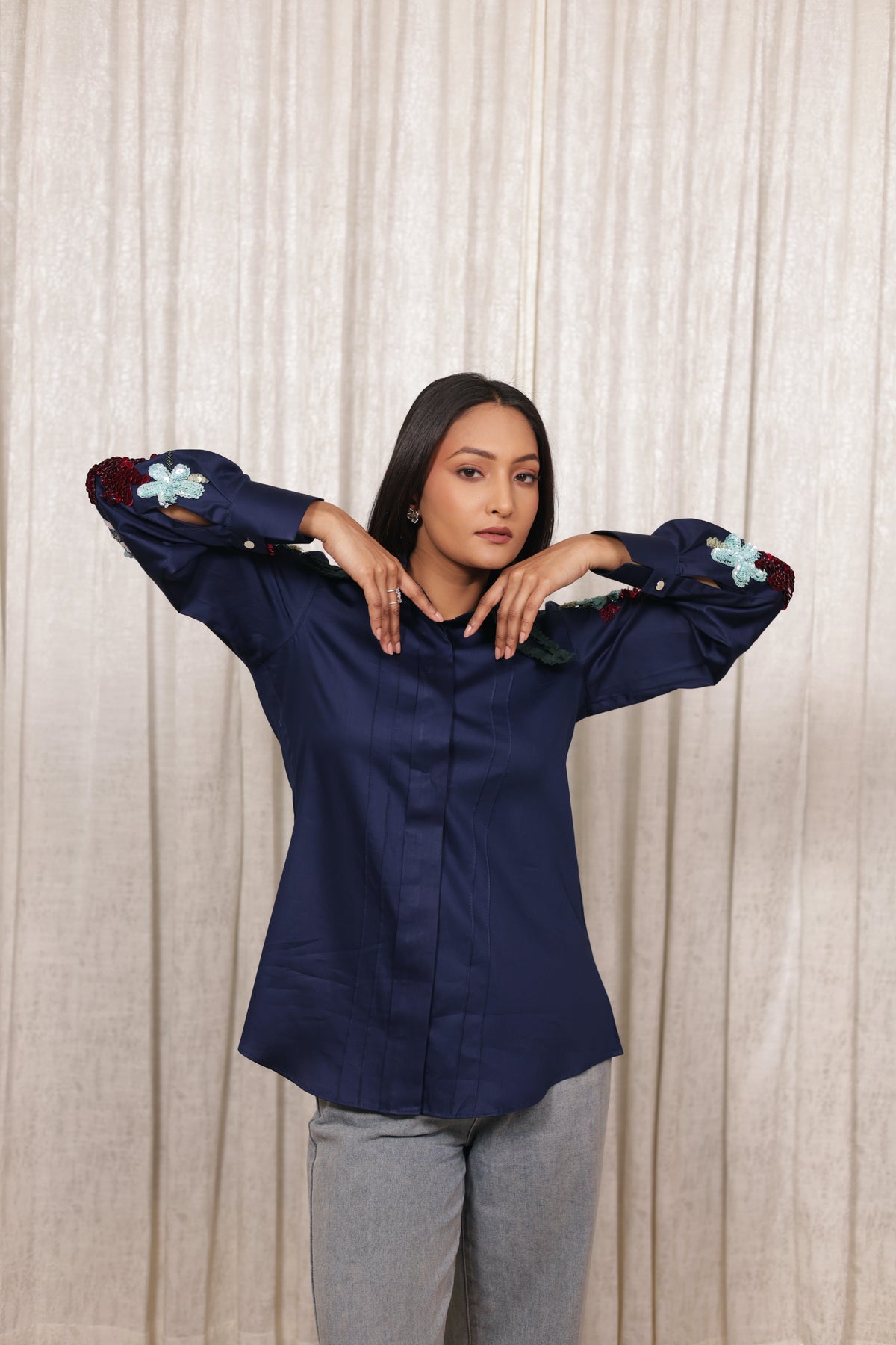 Dark Blue Cotton Shirt