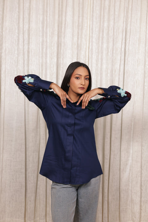 Dark Blue Cotton Shirt