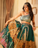 Isha Malviya In Teal Blue Handpainted Lehnga