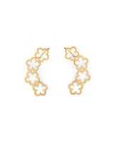 Golden Flower Drop Ear Cuff