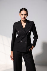 Double Breasted Suit Ensemble in Midnight