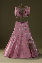 Rosy Pink Handpainted Lehenga Set