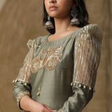 Olive Green Palki Suit Set