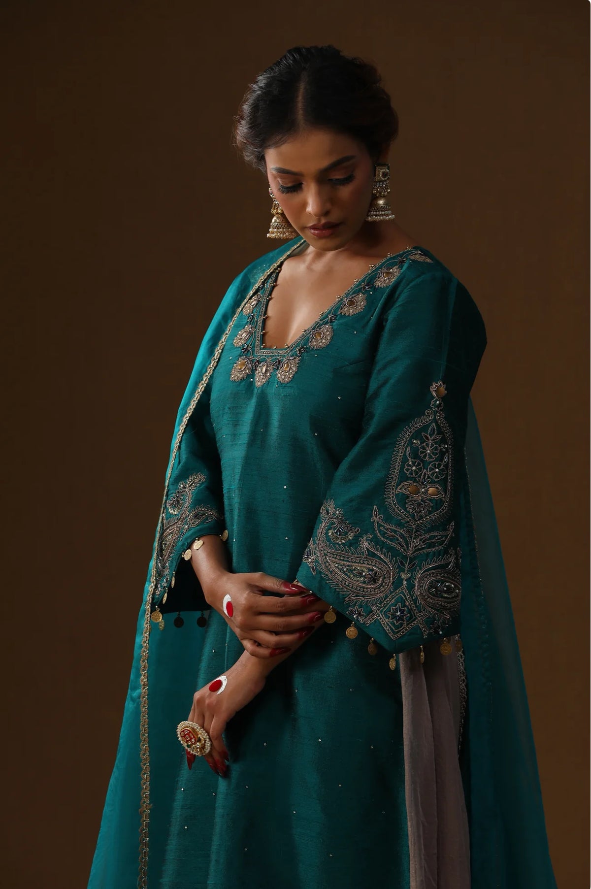 Ambar Phool Embroidered Suit Set